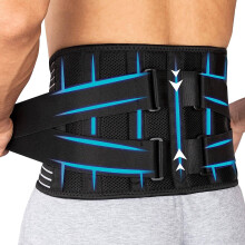 Breathable Lower Back Brace with 7 Stays & Dual Adjustable Straps for Men/Women – Compatible with Lumbar Support