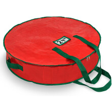 24" Christmas Wreath Storage Bag – Durable Tarp, Zipper, Handles, Dust & Pest Protection – Ideal for Home/Garage Holiday Decor Storage