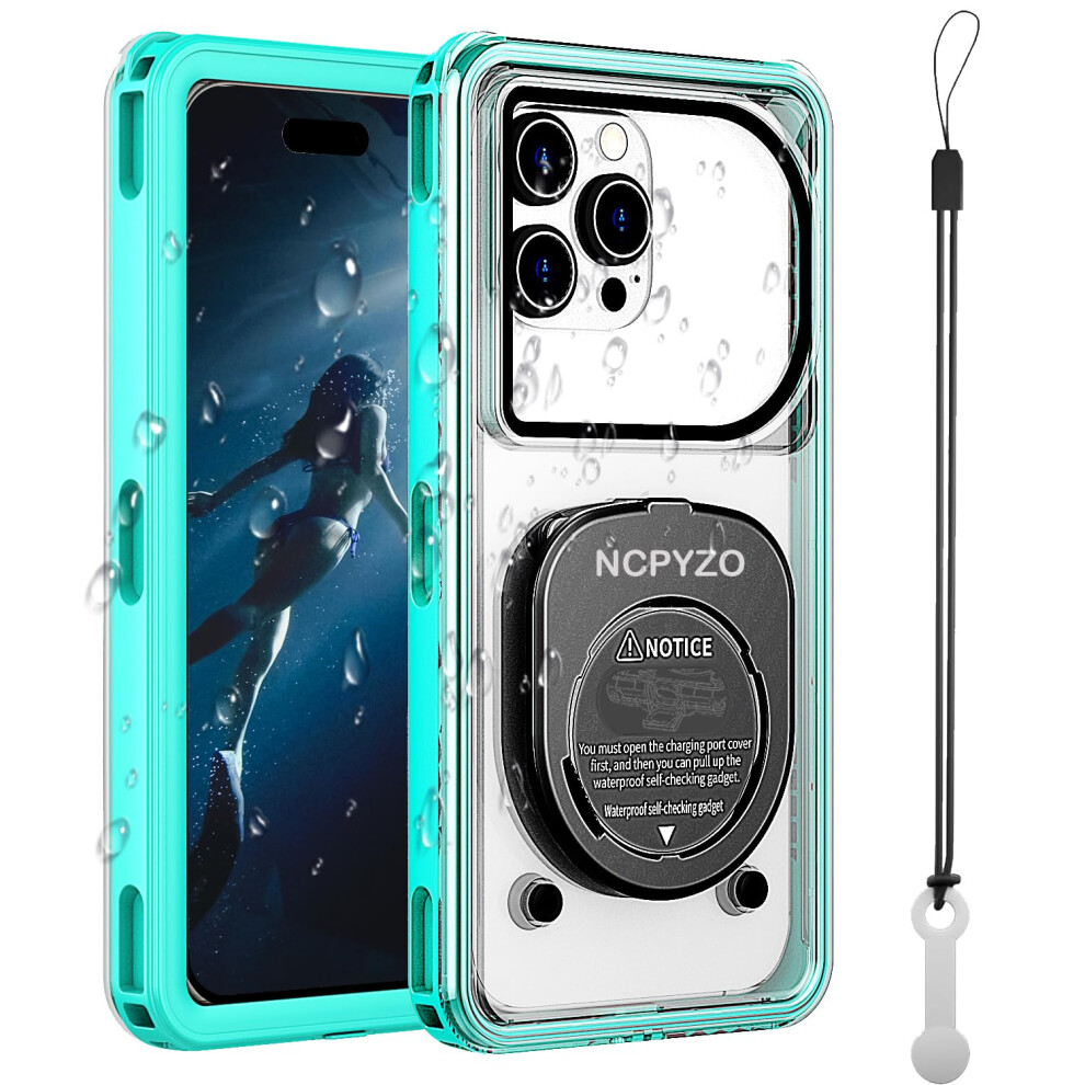 Ipx8 Waterproof Phone Case For Iphone And Samsung, Universal Underwater Pouch With Touch Sensitive Window And Secure Doubleseal (Cyan) Blue 9092120215748