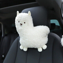 Kawaii Alpaca Car Neck Pillow with Ergonomic Neck Support, Soft Plush Cushion, Universal Fit Gift