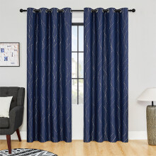 Blackout Curtains, Insulated Thickened Stacking Elegant Window Drapes, Machine Washable Blackout Curtains for Bedroom & Living Room, Blue