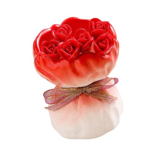 Artistic Ceramic Vase with/without Rose Shape Forks Set For-1 2