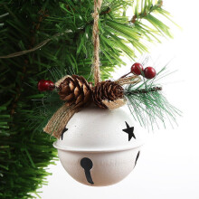 2-Pack Metal Christmas Ornaments, 4.7in White Pendant Decor for Tree/Wall – Festive Home, Party, Wedding, Holiday Gift – Compatible with All