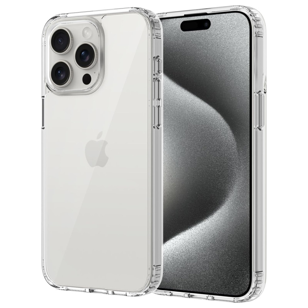 Clear Case For Iphone 15 Pro Max Antiyellowing Shockproof Slim Fit 6.7 Inch Wireless Charging Compatible 9092120215885