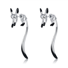 (Silver) Fox Earrings Long Tail Temperament Beautiful Dangle Earrings Jewelry For Women
