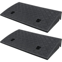 Driveway Curb Ramp Heavy-Duty Black 2PCS 3.5 inch Rise
