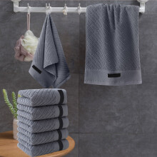 5pcs Face Towels Set, Absorbent Thickened Cotton Bathroom Towels, Soft Solid Color Towels for Bathroom, Showering, Gym & Hotel, 28.74 x 13.39 in