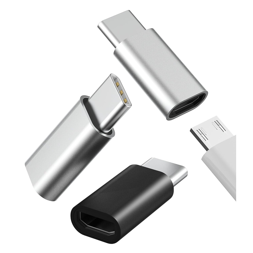 Usb C Charger Adapter 3 Pack, Micro Usb Female To Usb C Male Converter, Fast Charging For Iphone 15 And Android 9771547592600