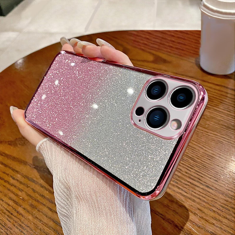 Case For Huawei Mate60 Pro Clear Glitter Shockproof Tpu Cover With Electroplated Edge For Women Girls Pink 9771547591085