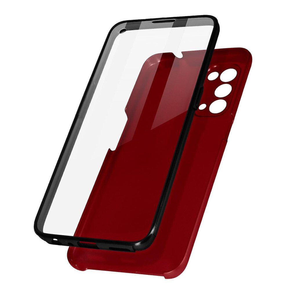 360 Case For Compatible With Oppo Reno 5 5G / Find X3 Lite Flexible Front & Rigid Back - Red 9479868420991