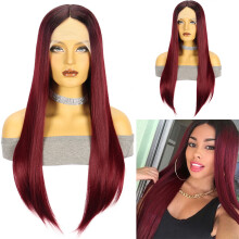 Women's long layered wig, natural wave wig, human hair side parting, heat resistant, lightweight, tangle free, suitable for daily use and clothing