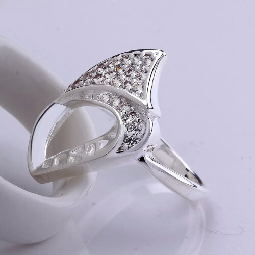 925 Sterling Silver Zirconia Band Ring Size 8 B56-default