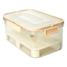 Portable Ice Preservation Cooler Box with Drain & Divider, Clear Double-Layer Snack Box for Camping, Picnic, BBQ—Compatible with Reusable Ice Packs