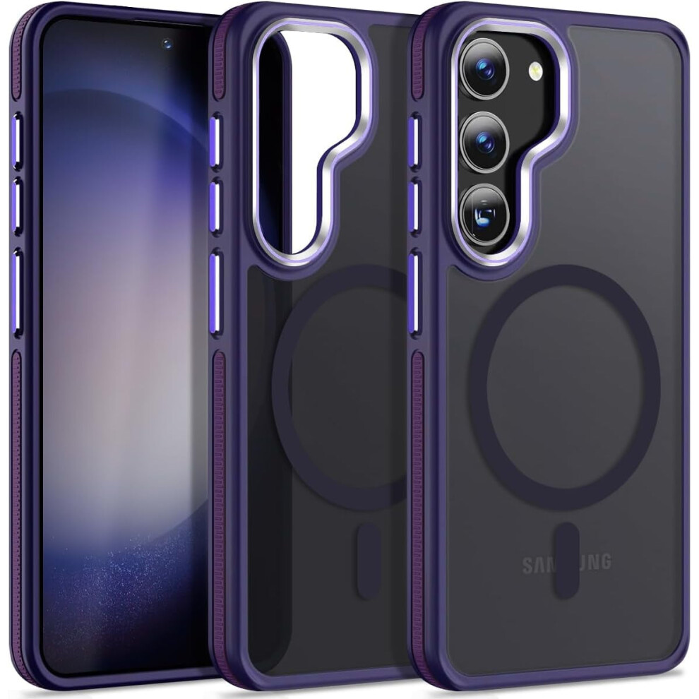 Magnetic Magsafe Case For Samsung Galaxy S23+/S23 Plus – Shockproof, Anti-Slip, Translucent Dark Purple 9028731574868