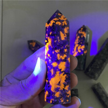 Yooperlite Quartz Obelisk Crystal Point Wand