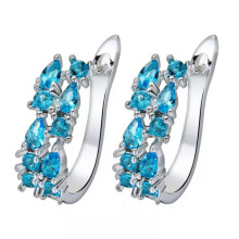 925 Silver Drop Earrings Women Cubic zirconia Wedding Engagement Jewelry Gifts-#10