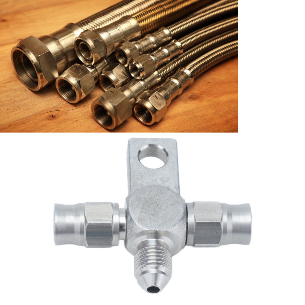 Stainless Steel Anâ3 Tee Brake Hose Fitting With An3 To Line End Connectors 4691377166718