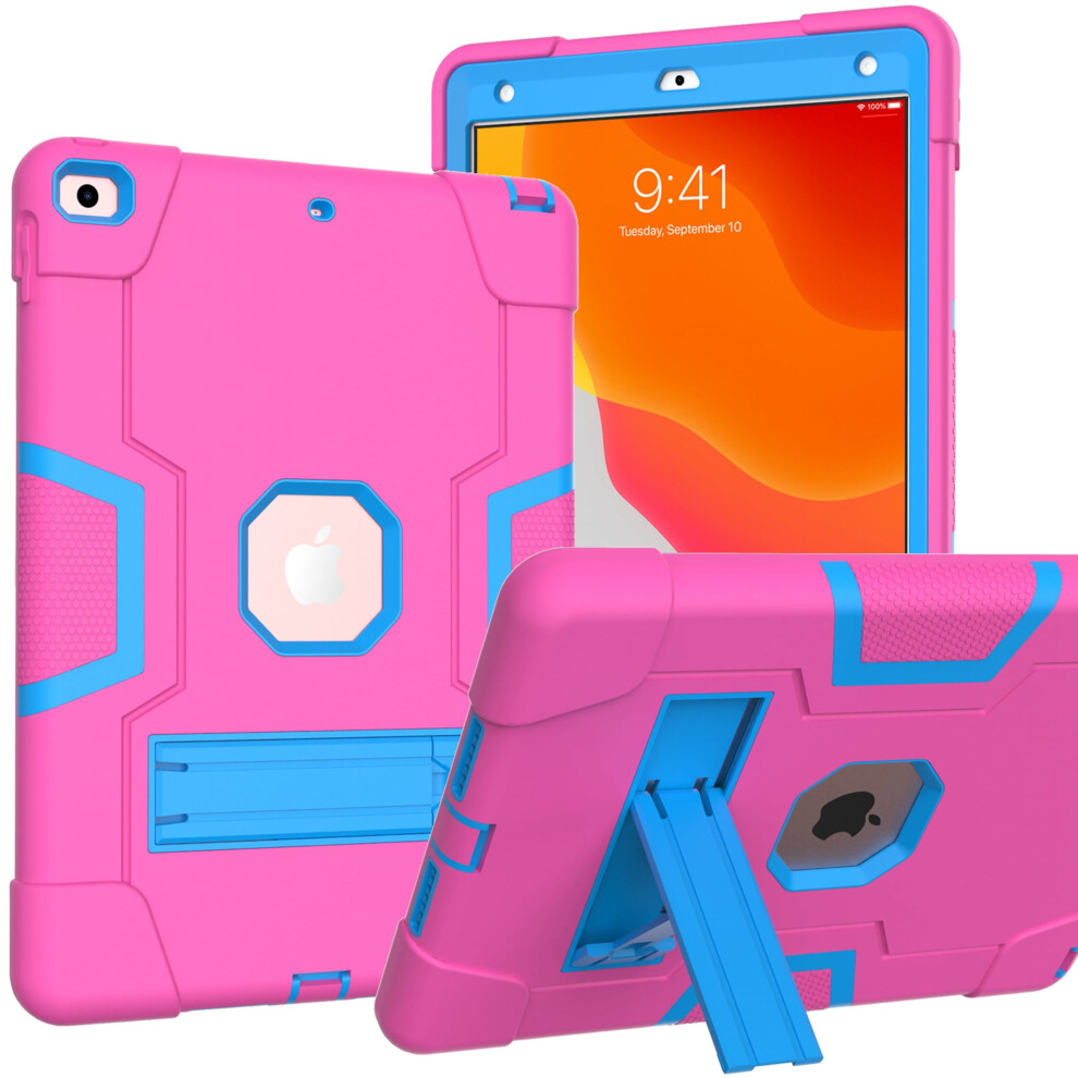 Shockproof Kids Case For Ipad 9Th/8Th/7Th Gen (10.2"), Heavy-Duty 3-Layer Rugged Protection With Kickstand Â Rose/ Blue 9028731575520
