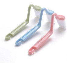 8" V Type Plastic Curved Toilet Brush (blue, Green, Red, 3pcs)