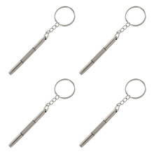 4X 3in1  Alloy Screwdriver Key Ring Watch Glasses Repair Tool