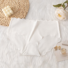 Plus Size Icy Silk No Show Trusser, Tynde & Åndbare Til Varmt Vejr, Glatte Undertøj & Sensitiv Hud Hvid L