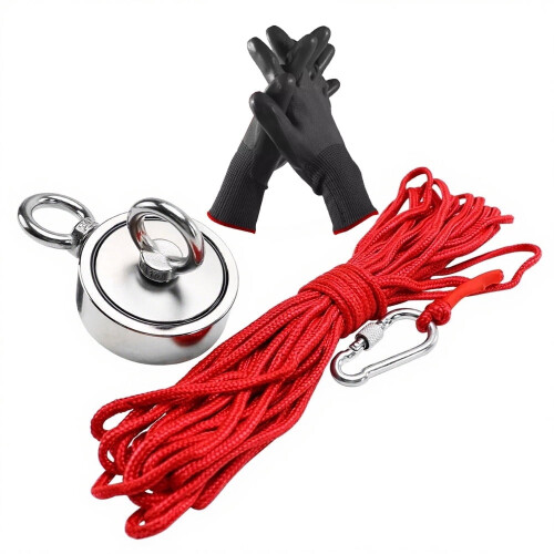Fishing Magnet Kit 140kg Pull Force with 20m Rope Carabiner