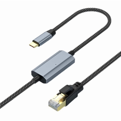 Cablu de conversie USB C la Ethernet RJ45 de tip C, 1000 Mbps