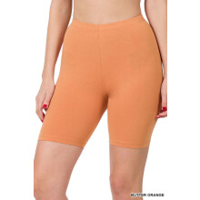 Plus size bløde bomuldsstrækbare knælange leggings fitness sport biker shorts