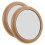 Unbranded wooden mini makeup mirror round portable 2 pcs 1