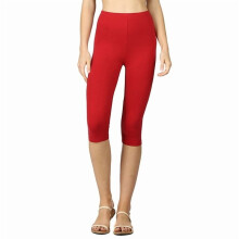 Plus Size Essential Basic Bomuld Spandex Stretch Leggings Under Knæene 15" Længde