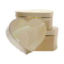 (Yellow) KINCJON 3xheart-shape Gift Box Marble Candy Packing For Case Jewelry Necklace Ring Organizer