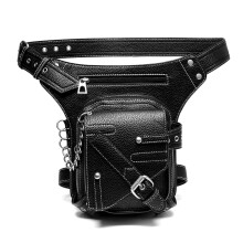 Steampunk-Bauchtasche, Gothic-Retro-Motorradtasche aus Leder, Umhängetasche, Oberschenkeltasche, Reisetasche für Damen und Herren