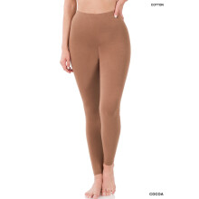 Plus size premium bomuldsleggings med høj talje og fuld længde
