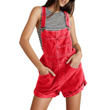 Dameshorts med lange ermer i stretchdenim – avslappet jumpsuit, sparkedrakt og pysjamas, kompatibel med heldagsbruk