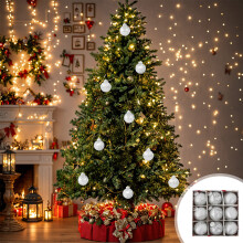 Clear Fillable Christmas Ornaments Set, 9pcs Transparent DIY Balls for Tree Decor – Compatible with Standard Hooks