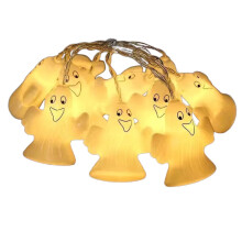Halloween LED Ghost String Lights, Battery-Powered, Multi-Mode Warm Light, Flashing Holiday Decoration – Compatible with AA Batteries