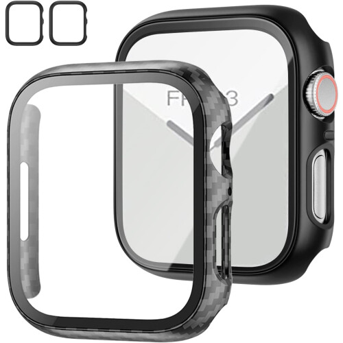 Θήκη XiHAMA2-Pack + Προστατευτικό οθόνης από σκληρυμένο γυαλί συμβατό με Apple Watch Series9/8/7