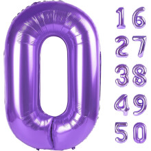 40" Purple Foil Number 0 Balloon – Compatible with Birthday, Anniversary & Graduation Decor
