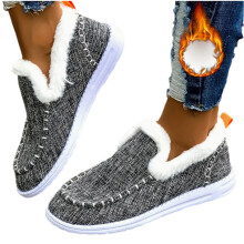 Botines deportivos para mujer, repelentes al agua, de gamuza sintética gris.