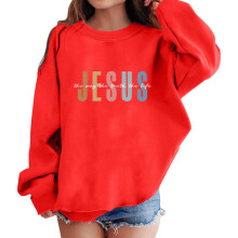 Girls Crewneck Sweatshirt Long Sleeve Cute Print Casual Comfortable Pullover Top No Hood Red,3-4 Years
