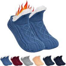 Midnighti rutschfeste Thermosocken für drinnen, flauschige Winter-Thermosocken mit V-Ausschnitt, dicke, warme Hausschuhe