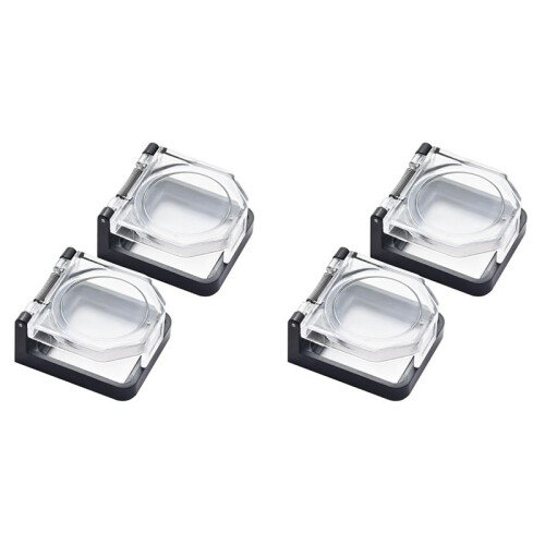 4x Power Push Button  Cover,Waterproof and Collision Resistant, Safety Protector for 25mm Mounting Hole A