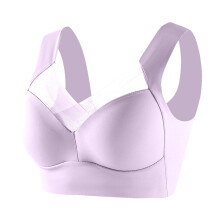 Full Bust No Underwire Bra, Seamless Design with Side Support Panels, Perfect for Large Cup Sizes & Smooth Look Light Purple 48