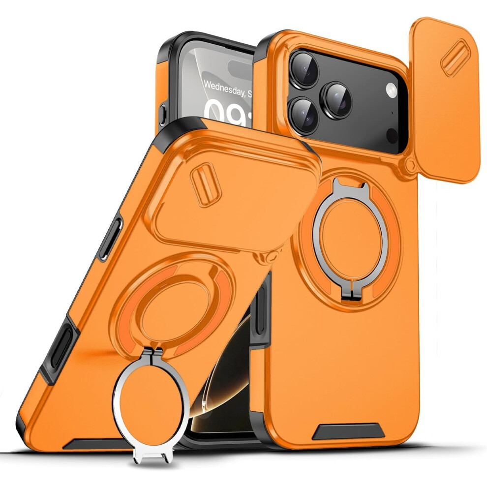 Military-Grade Shockproof Case For Iphone 17 Pro Max (6.9") Â Built-In Kickstand, Rotating Magnetic Ring, Tpu+Pc Â Compatible With Iphone 17 Pro 9028731628370
