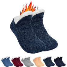 Midnighti Antislip Thermische Binnensokken, V-vormige Mond, Pluche Winter Thermische Binnensokken, Dikke Warme Pantoffels