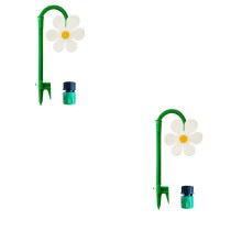 2Pcs Crazy Daisy Sprinkler – Dancing Flower Lawn Sprinkler for Yard, Dogs & Kids, Red/Yellow, Compatible with Standard Hose