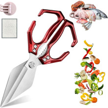 Seattleget Hochleistungs-Küchenschere, kompatibel mit scharfen Geflügelscheren aus Edelstahl – 2-in-1 ergonomisch für Hähnchen, Fleisch und