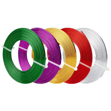 Tacar 82 Troigh 5 Rolla Dath Measctha Sreang Ceardaíochta Seodra Cothrom Airgid 3mm ar Leithead Sreang Alúmanaim Óir 18Gauge le haghaidh