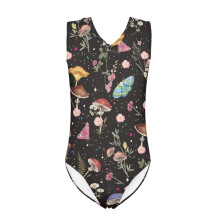 Sieniuimapuku, yksiosainen kukkakuvioinen perhosuinen lasten uimapuku tytöille, koko 11-12 vuotta, pehmeä kesähihaton v-aukkoinen bikini,