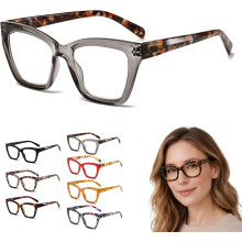 2026 New Tortoiseshell Reading Glasses for Women, Blue Light Blocking, Oversized Square Readers, 0-400 Degrees Magnification